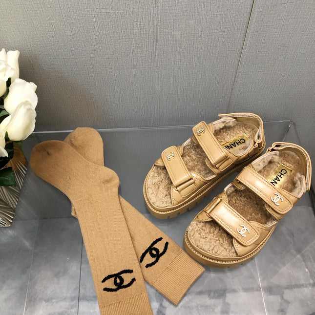 DAD SANDAL YELLOW CREAM LAMBSKIN