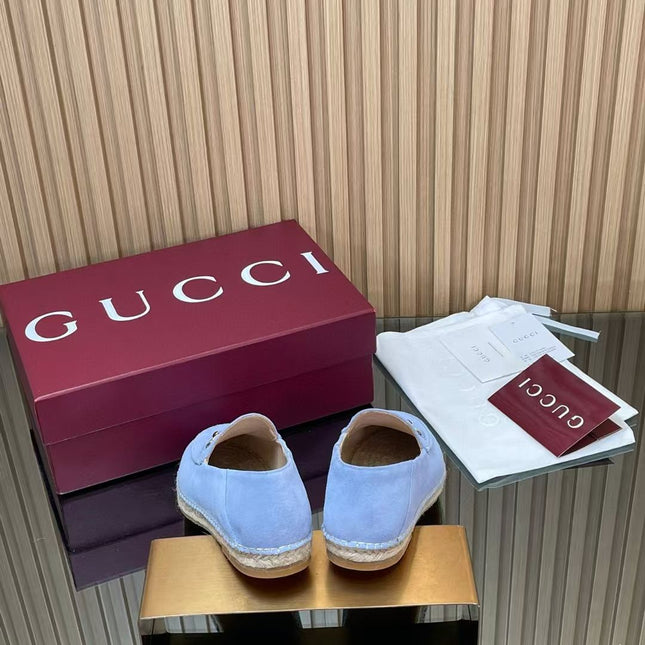 GUCCI 26S LOAFER IN LIGHT BLUE SUEDE
