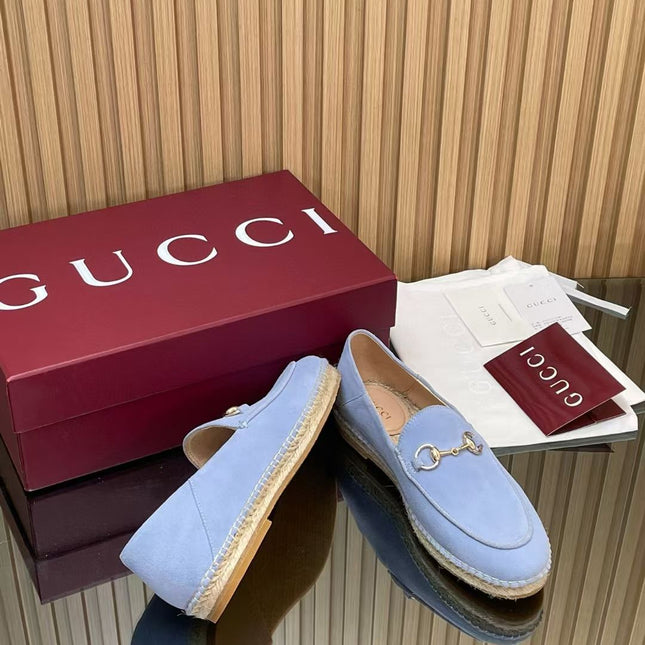 GUCCI 26S LOAFER IN LIGHT BLUE SUEDE