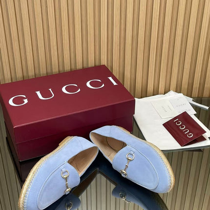 GUCCI 26S LOAFER IN LIGHT BLUE SUEDE