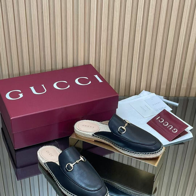 GUCCI 26S LOAFER MULES IN BLACK CALFSKIN