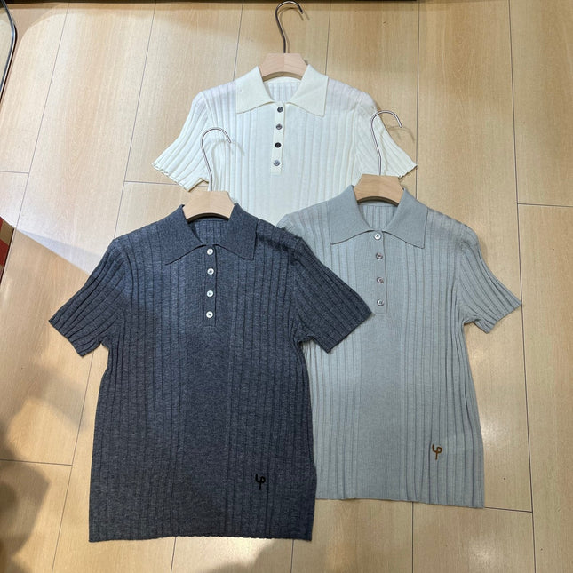 LORO PIANA 26S SHORT SLEEVE KNIT POLO SHIRT 843