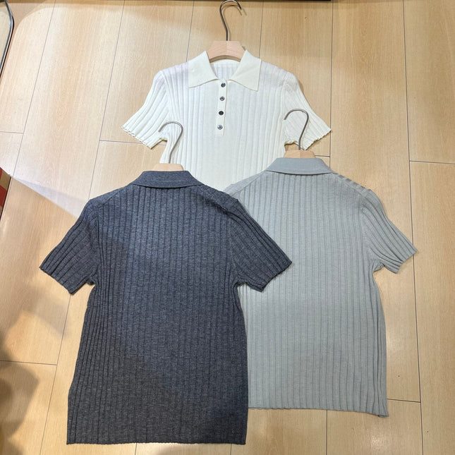 LORO PIANA 26S SHORT SLEEVE KNIT POLO SHIRT 843