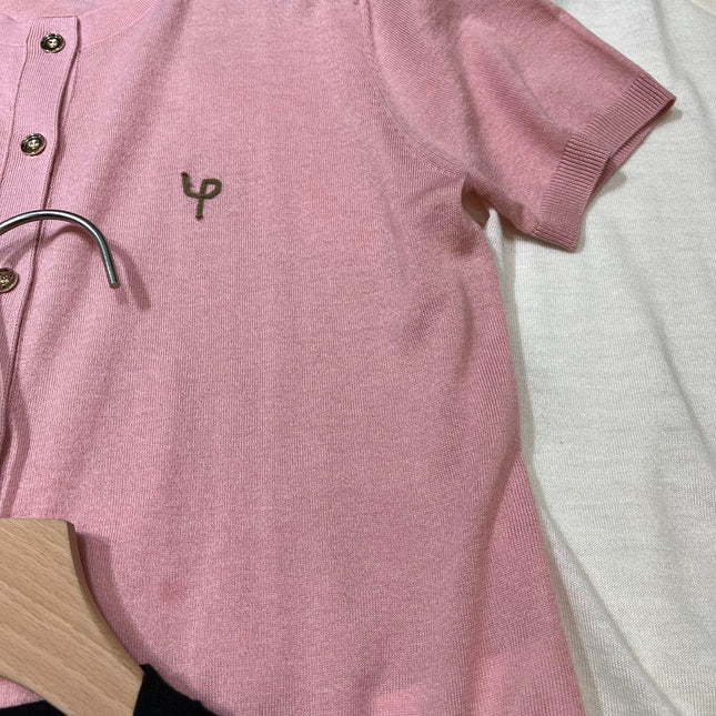 LORO PIANA 26S SHORT SLEEVE CARDIGAN 842