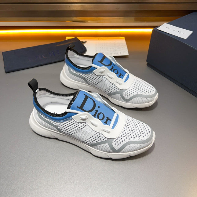CD BASKETBALL SHOES WHITE AND COBALT BREATHABLE FABRIC