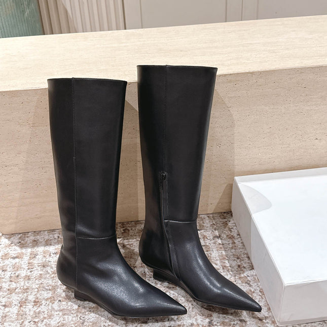 CELINE 26S HIGH-TOP BOOTS 55 MM IN BLACK CALFSKIN