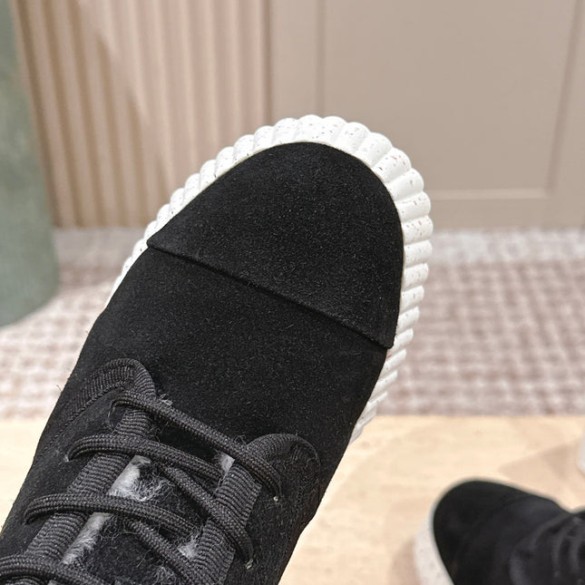 CHLOÉ 26S PLATFORM SOLE BOOTS 68 MM IN BLACK SUEDE