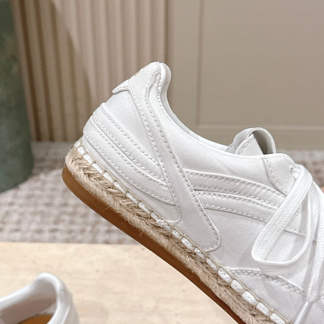 MIUMIU 25S ESPASNEAK ESPADRILLE SNEAKERS IN WHITE CANVAS
