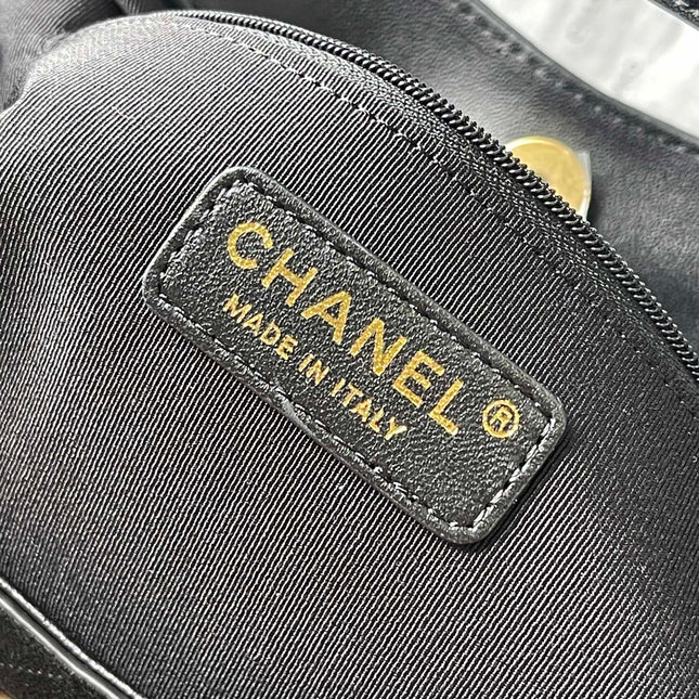 CHANEL 25S HOBO BAG 33 IN BLACK SUEDE GOLD HARDWARE