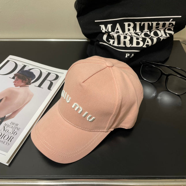 MIUMIU EMBROIDERED DENIM BASEBALL CAP STYLE 77