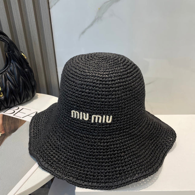 MIUMIU 26S WOVEN BUCKET HAT 339647