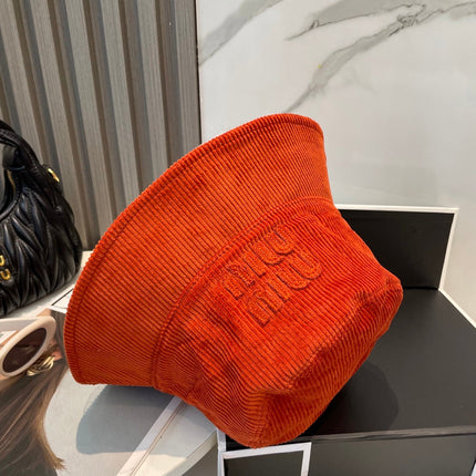 MIUMIU BUCKET IN ORANGE VELVET WITH LOGO