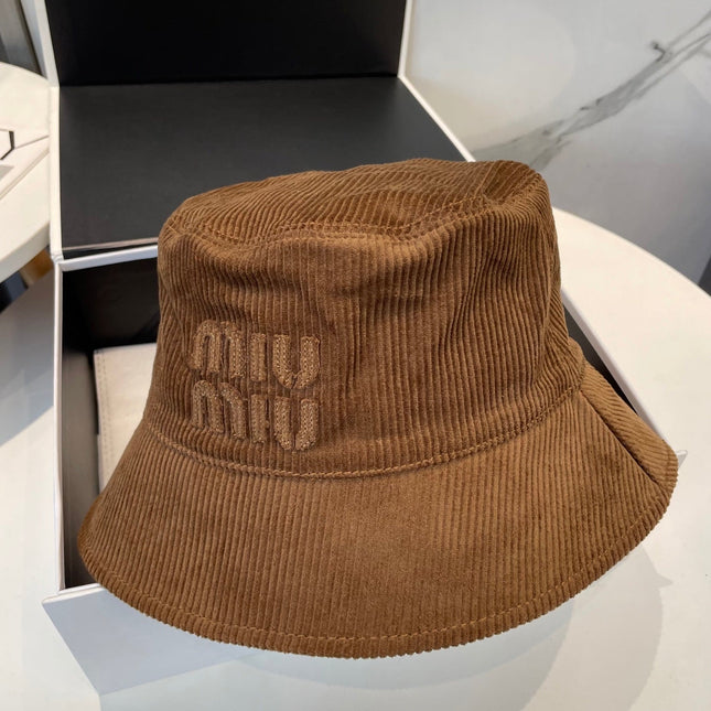 MIUMIU BUCKET IN BURNT ORANGE VELVET WITH LOGO