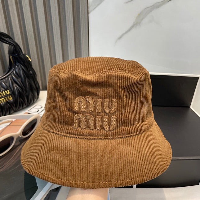 MIUMIU BUCKET IN BURNT ORANGE VELVET WITH LOGO