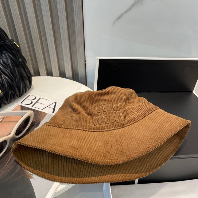 MIUMIU BUCKET IN BURNT ORANGE VELVET WITH LOGO
