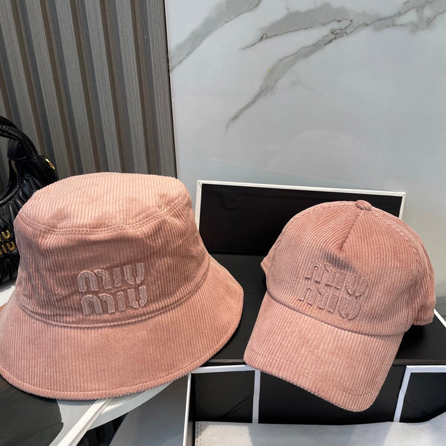 MIUMIU BUCKET IN PEACHY PINK VELVET WITH LOGO