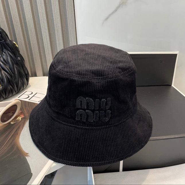 MIUMIU BUCKET IN BLACK VELVET WITH LOGO