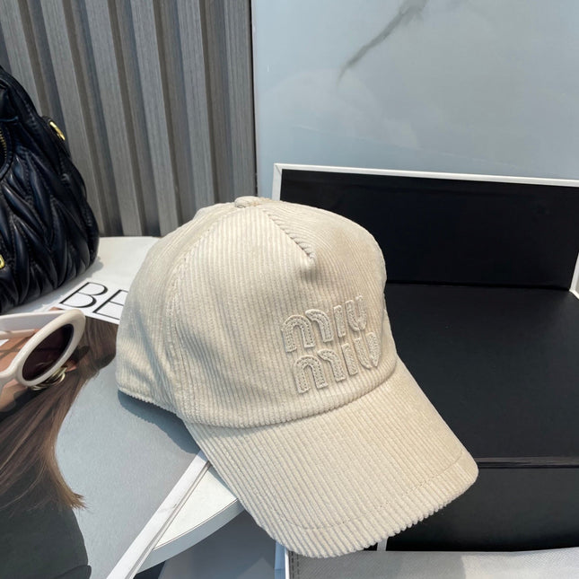 MIUMIU BASEBALL CAP IN CREAM WHITE VELVET