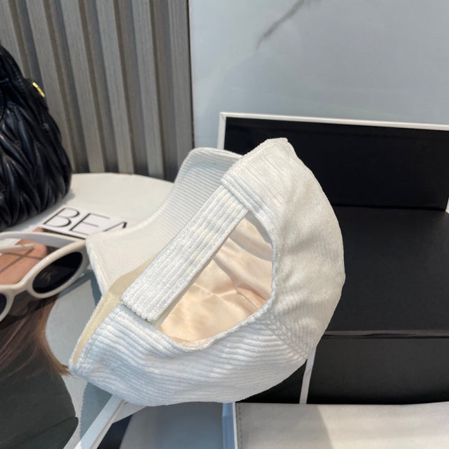 MIUMIU BASEBALL CAP IN WHITE VELVET