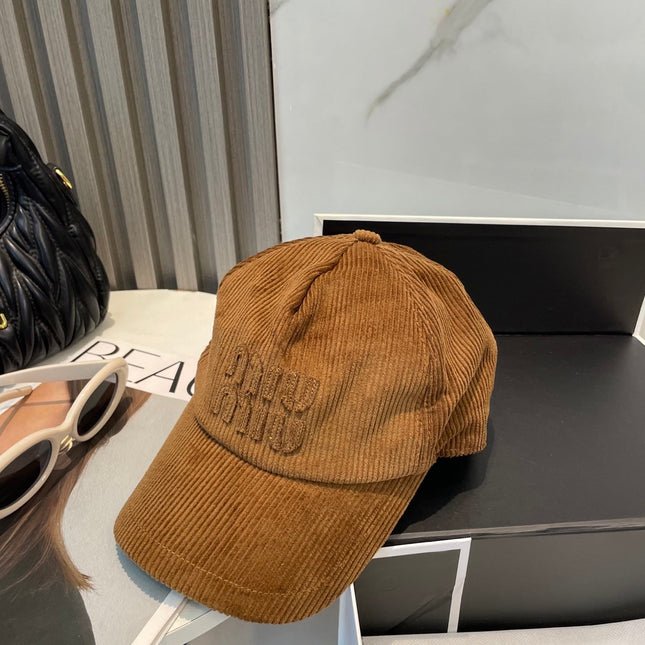 MIUMIU BASEBALL CAP IN BURNT ORANGE VELVET