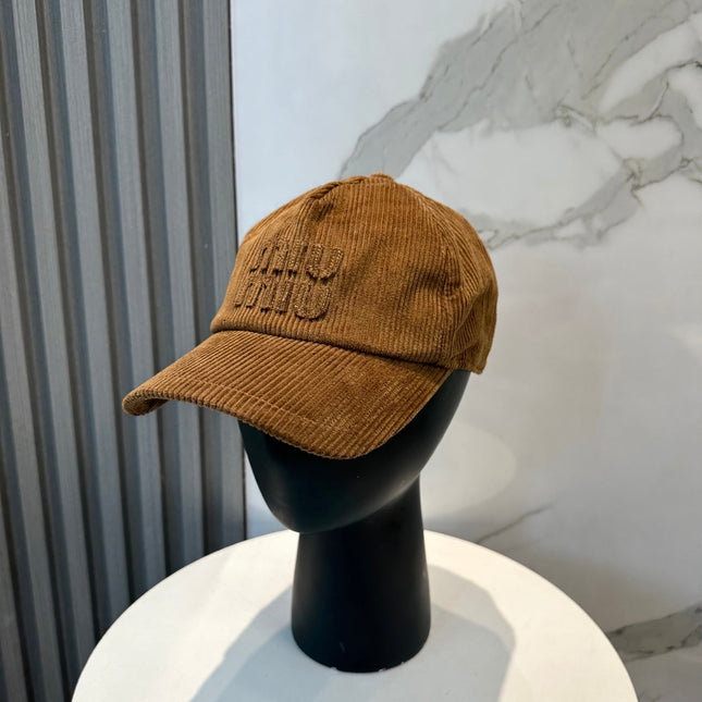 MIUMIU BASEBALL CAP IN BURNT ORANGE VELVET