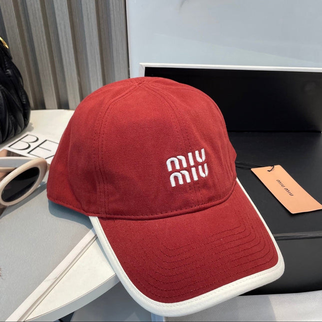 MIUMIU BASEBALL CAP IN RED FABRIC STYLE 9
