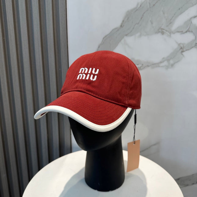 MIUMIU BASEBALL CAP IN RED FABRIC STYLE 9
