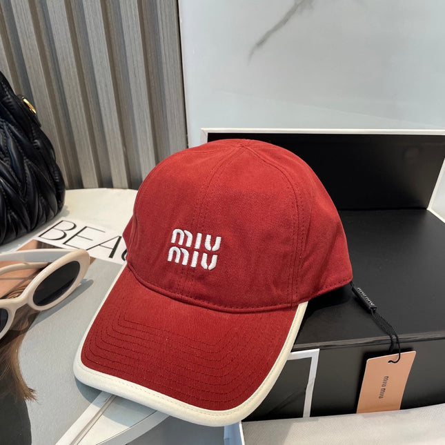 MIUMIU BASEBALL CAP IN RED FABRIC STYLE 9