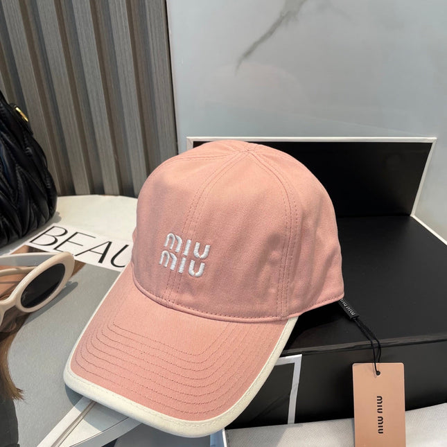 MIUMIU BASEBALL CAP IN PEACHY PINK FABRIC STYLE 8
