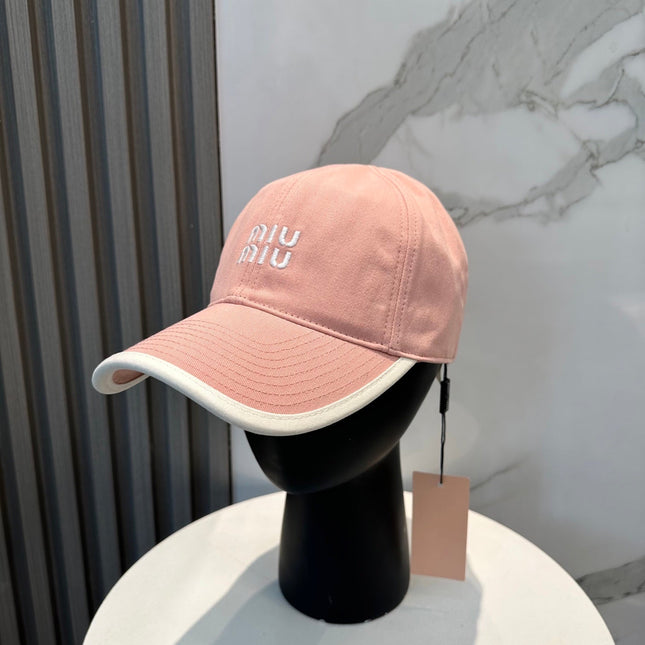 MIUMIU BASEBALL CAP IN PEACHY PINK FABRIC STYLE 8