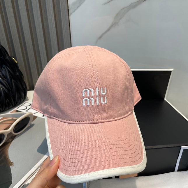 MIUMIU BASEBALL CAP IN PEACHY PINK FABRIC STYLE 8