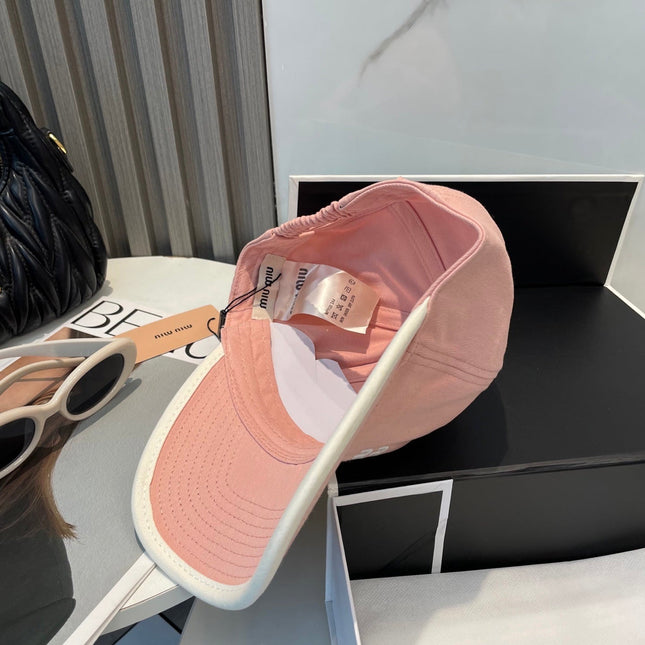MIUMIU BASEBALL CAP IN PEACHY PINK FABRIC STYLE 8