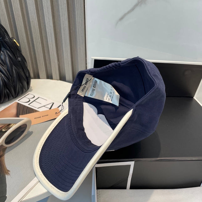 MIUMIU BASEBALL CAP IN NAVY BLUE FABRIC STYLE 7