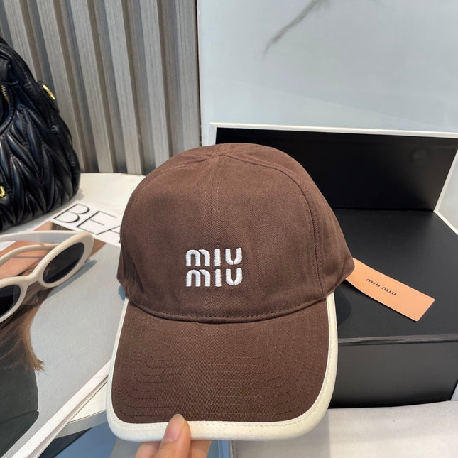 MIUMIU BASEBALL CAP IN BROWN FABRIC STYLE 6