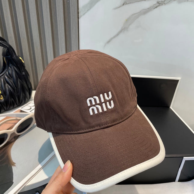 MIUMIU BASEBALL CAP IN BROWN FABRIC STYLE 6