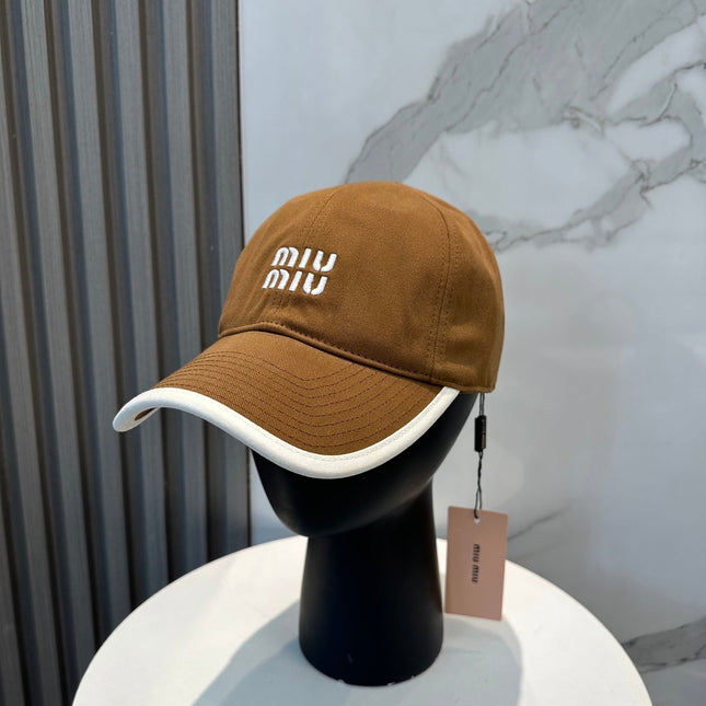 MIUMIU BASEBALL CAP IN BURNT ORANGE FABRIC STYLE 5