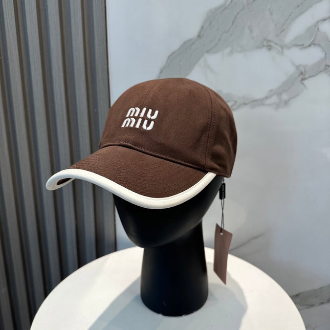 MIUMIU BASEBALL CAP IN BROWN FABRIC STYLE 6