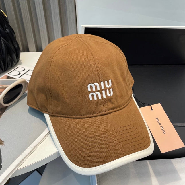 MIUMIU BASEBALL CAP IN BURNT ORANGE FABRIC STYLE 5