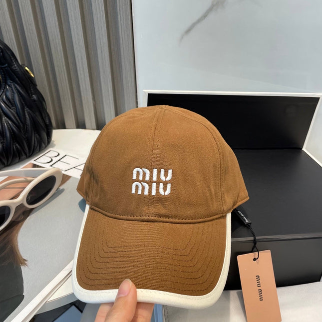 MIUMIU BASEBALL CAP IN BURNT ORANGE FABRIC STYLE 5