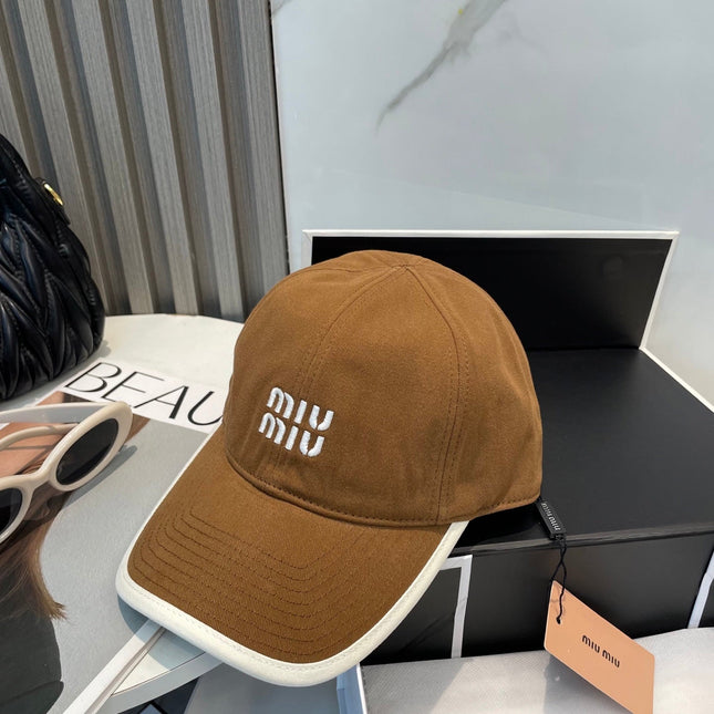 MIUMIU BASEBALL CAP IN BURNT ORANGE FABRIC STYLE 5