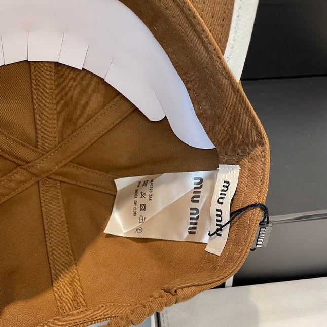 MIUMIU BASEBALL CAP IN BURNT ORANGE FABRIC STYLE 5