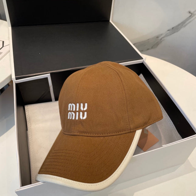 MIUMIU BASEBALL CAP IN BURNT ORANGE FABRIC STYLE 5
