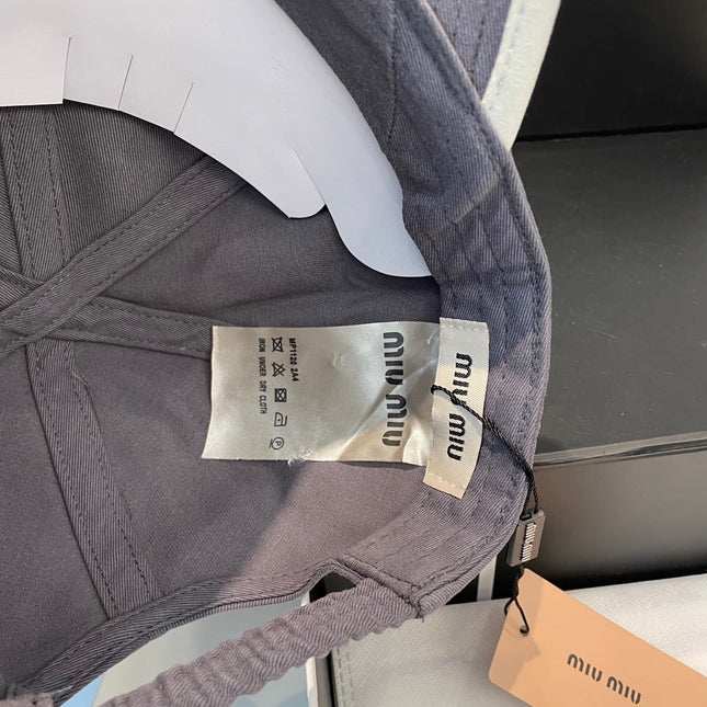 MIUMIU BASEBALL CAP IN GREY FABRIC STYLE 3
