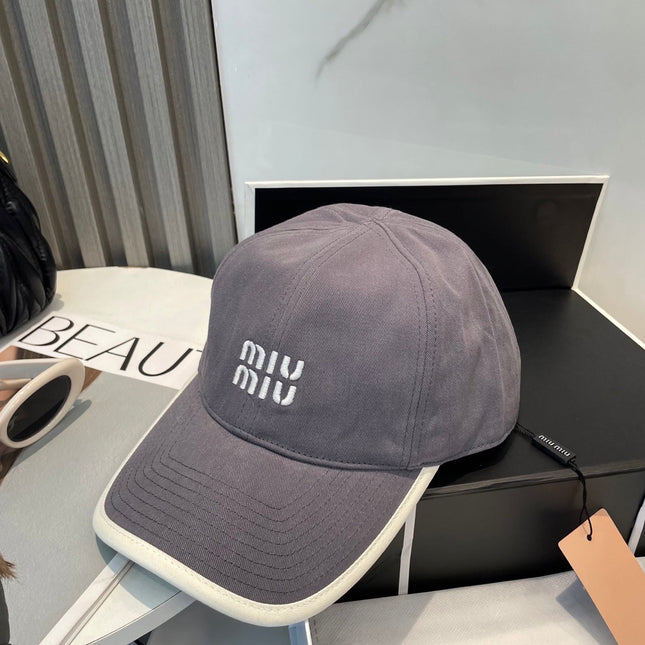 MIUMIU BASEBALL CAP IN GREY FABRIC STYLE 3