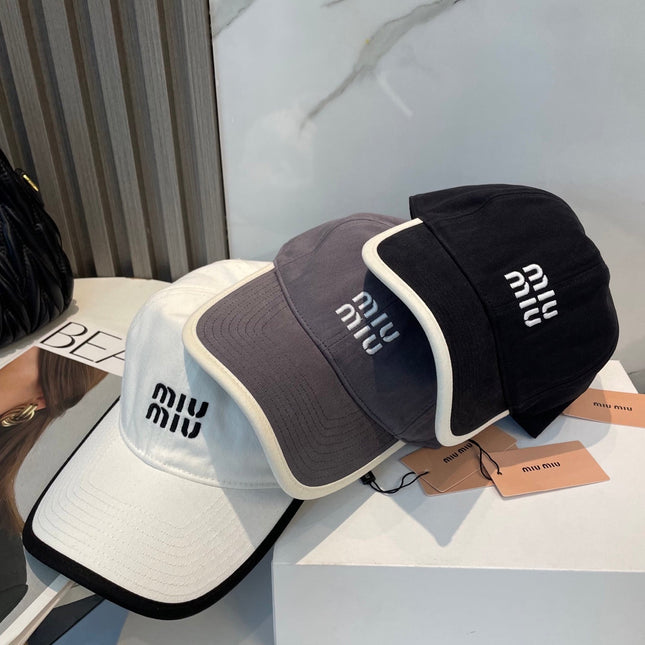 MIUMIU BASEBALL CAP IN GREY FABRIC STYLE 3