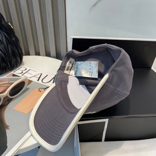 MIUMIU BASEBALL CAP IN GREY FABRIC STYLE 3