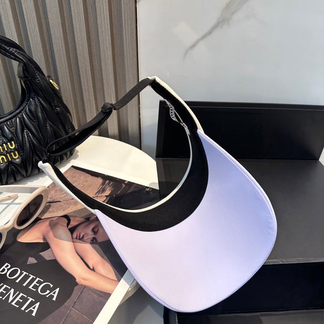 MIUMIU SPORT VISOR CAP IN PASTEL PURPLE MIX WHITE FABRIC