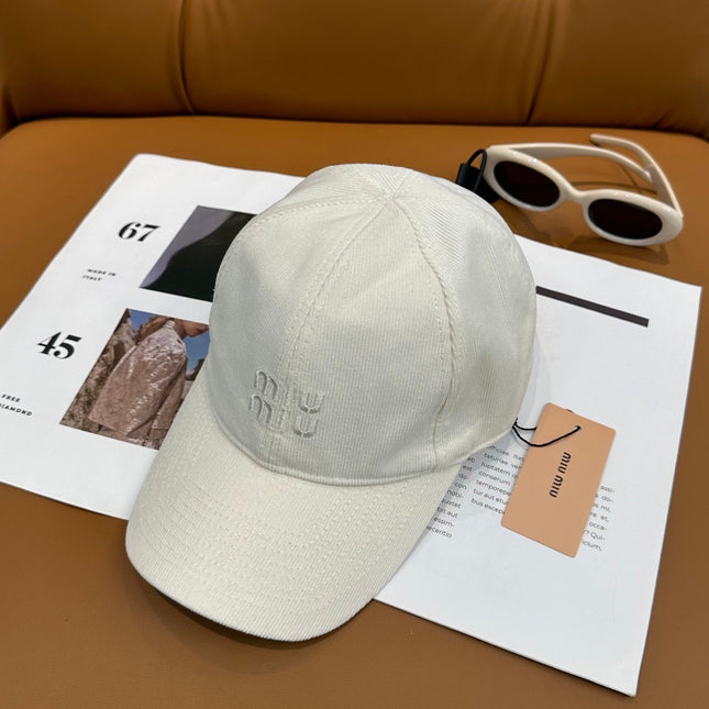 MIUMIU VELVET BASEBALL CAP STYLE 58