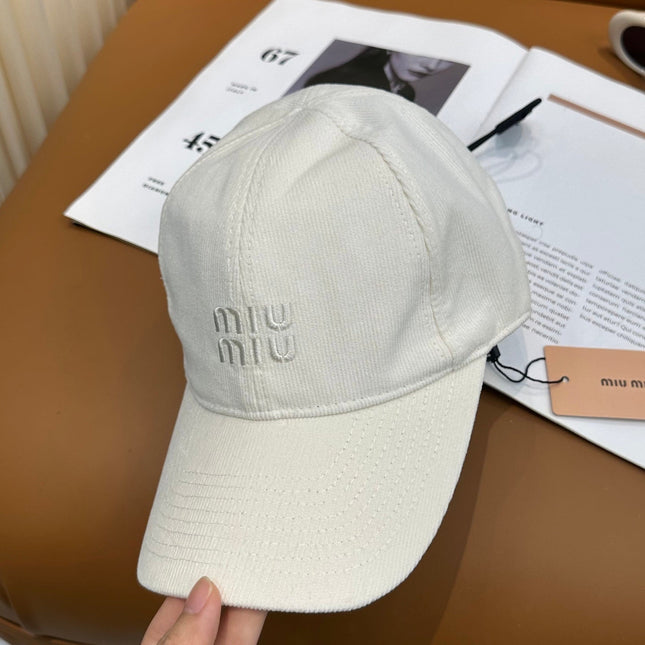MIUMIU VELVET BASEBALL CAP STYLE 58