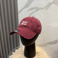 MIUMIU 26S BASEBALL CAP IN DARK RED 339688